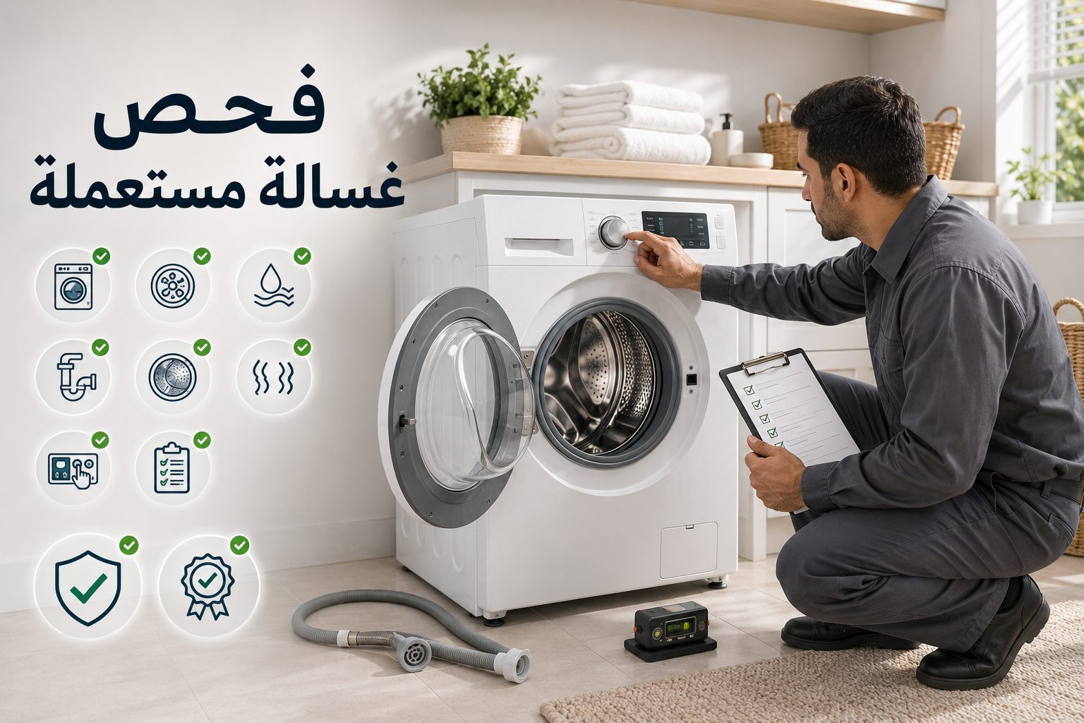 دليل شراء غسالة مستعملة — نقاط الفحص الأساسية التي لا تتجاهلها